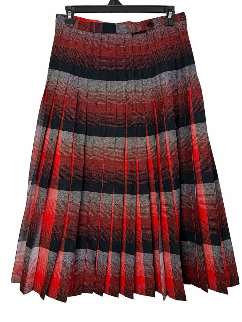 Vintage Sportrite Reversible Pleated Plaid Wool Skirt Size 16